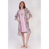 YAKE STORE KADIN P.SUPREM KISA KOL TUNIK+ 3/4KOL SABAHLIK TAKIM - BEIGE