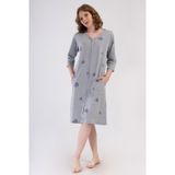 YAKE STORE KADIN P.SUPREM XXL 3/4KOL FERMUARLI CEPLI EV ELBISESI - GRAY MELANGE