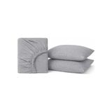 Yake Store SEPTUMIUM%100 Pamuklu Lastikli Çarşaf, Gri, 2 Yastık Kılıfı Dahil (120X200) - 001-Renkli - Option-1