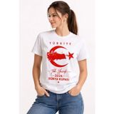 YAKE STORE TÜRKİYE Ay Yıldız 2026 Dünya Kupasi Taraftar Forma T-Shirt - Beyaz - Beyaz