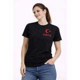 YAKE STORE TÜRKİYE Ay Yıldız Baskılı Taraftar Forma T-Shirt - Siyah - Siyah
