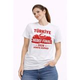 YAKE STORE TÜRKİYE Baskılı Tişört Ay Yıldız 2026 Dünya Kupası Taraftar Forma T-Shirt - Beyaz - Beyaz