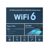 Yake Store VX1800V, AX1800 Mbps Çift Bantlı Fiber Destekli Wi-Fi 6 Vdsl/adsl Modem Router, 4 Gigabit Lan Portları + 1 USB 2.0 Port, Mu-Mımo, Super Vdsl, Tether Uygulaması ile Kolay Kurulum - 1 TB - 1 GB
