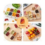 Yakestore 8 Bölmeli Kilitli Kapaklı Taşınabilir Atıştırma Kabı, Kahvaltılık, Piknik Seti, Çok Amaçlı Saklama Kapları (Krem 1 Adet) - 0 Siyah - Option-1