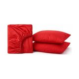 Yakestore SEPTUMIUM%100 Pamuklu Lastikli Çarşaf, Kırmızı, 2 Yastık Kılıfı Dahil (120X200) - 001-Renkli - Option-1