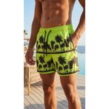 Yakestore YAKE STORE Erkek Deniz Şortu Fermuarlı Cepli File Astarlı Hızlı Kuruyan Premium - Neon Yeşili - Neon Yeşili
