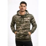 Yakestore YAKE STORE Erkek Kamuflaj Desenli 2 İplik 4 Mevsim Kapüşonlu Kanguru Cepli Hoodie Sweatshirt - Kamuflaj - Kamuflaj