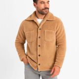Yakestore YAKE STORE Erkek Pelüş Polar Hırka Gömlek – Yakalı, İlik Düğmeli, Göğüs Cepli, Yumuşak Dokulu Kışlık Regular Fit Rahat Günlük Model - Açık Kahve - Açık Kahve
