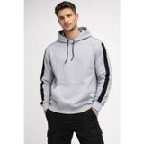 Yakestore YAKE STORE Erkek Şeritli Kapüşonlu Sweatshirt Oversize 3 Iplik Pamuklu - Beyaz - Beyaz