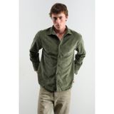 Yakestore YAKE STORE OVERSIZE DÖKÜMLÜ KADİFE HAKİ GÖMLEK - HAKİ
