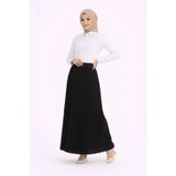 Yakestore YAKE STORE Tesettür Beyaz Gömlekli Pliseli Etek İkili Takım Gündelik Ve Ofis Şıklığı - Siyah - Siyah