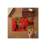 Yakın Çekim Çilekler Tasarımı 240 Parça Ahşap Puzzle Ahşap Kutuda MP03978