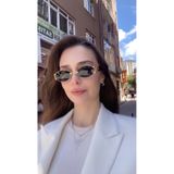 yako eyewear Marlowe Kadın Siyah Oval Güneş Gözlüğü UV400 Gold Detaylı Retro Vintage 54 Ekartman