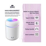 Yakuppolt Ultrasonik Hava Nemlendirici Buhar Makinası Bebek Çocuk Odaları Için Humidifer 7 Renk Rgb Işıklı - Beyaz
