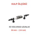 YAKUT AKSESUAR 64mm-(6,4cm) PORSELEN Dolap Çekmece Mutfak Banyo Çocuk Mobilya Kulp Kulpu Kulb Kulbu-ELF210