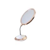 Yakut Ayaklı Çift Taraflı Büyüteçli Yuvarlak Makyaj Aynası Rose Gold