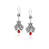Yakut Taşlı Yöresel Model Oksitli Telkari Gümüş Küpe 201020607