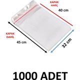 Yakutsan 1000 Adet Şeffaf Yapışkanlı Delikli Poşet - Opp Kendinden Yapışkanlı Parlak Poşet Delikli 32X45 cm
