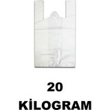 Yakutsan 20 kg Beyaz Market Poşeti Küçük Boy 24X46 cm Atlet Poşet