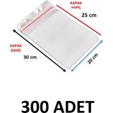 Yakutsan 300 Adet Şeffaf Yapışkanlı Poşet - Opp Kendinden Yapışkanlı Parlak Poşet 20X30 cm