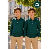 Yalçınoğlu Kids 2'li Premium Okul Polo Yaka %100 Pamuk Erkek Çocuk Okul Tişörtü Uzun Kol 8-16 Yaş | Çocuk Okul Forması Polo Yaka Basic Tişört Unisex Uzun Kol Yumuşak Dokulu Nefes Alan Kumaş