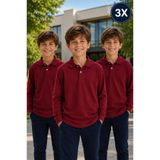 Yalçınoğlu Kids 3'lü Premium Okul Polo Yaka %100 Pamuk Erkek Çocuk Okul Tişörtü Uzun Kol 8-16 Yaş | Çocuk Okul Forması Polo Yaka Basic Tişört Unisex Uzun Kol Yumuşak Dokulu Nefes Alan Kumaş