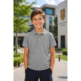 Yalçınoğlu Premium Okul Lakosu Polo Yaka %100 Pamuk Erkek Çocuk Okul Tişörtü Kısa Kol Penye 8-16 Yaş I Çocuk Okul Forması Polo Yaka Basic Tişört Unisex Kısa Kol Yumuşak Dokulu Nefes Alan Kumaş 8-16 Yaş - 14 Yaş - Gri