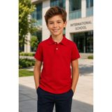 Yalçınoğlu Premium Okul Polo Yaka %100 Pamuk Erkek Çocuk Okul Tişörtü Kısa Kol Penye 8-16 Yaş I Çocuk Okul Forması Polo Yaka Basic Tişört Unisex Kısa Kol Yumuşak Dokulu Nefes Alan Kumaş 8-16 Yaş - Bordo