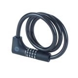 Yale Essential Güvenlikli Şifreli ve Anahtarlı Kablolu Kilit, YCC0/12/100/2, 140 mm, Örgü Çelik, 4 Haneli Kod, 2 Anahtar, Tuzlu Su Püskürtme Testinde 96 Saat Dayanıklılık, Bisiklete Monte Edilebilir