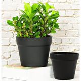 Yalı Saksı 2'li Set – 23x22 cm (6 Litre) & 19x17 cm (3 Litre) Dayanıklı Plastik Saksı