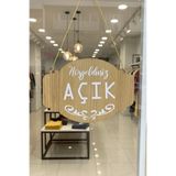 Yalıgraf Reklam Tabela Dekoratif Mağaza Dükkan Açık Kapalı Tabelası Ahşap (Hoşgeldiniz-Güle Güle Yazılı) 20x14,5 cm