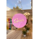 Yalıgraf Reklam Tabela Mağaza Açık Kapalı Yazısı (Open-Close) Pembe Gold 17 cm