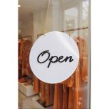 Yalıgraf Reklam Tabela Mağaza Dükkan Butik Pleksi Kabartmalı Yazı 3D Open Close Açık Kapalı Tabelası - Beyaz Siyah