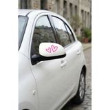 Yalıgraf Reklam Tabela Pembe Kalp 2’li Ayna Oto Sticker Motor Sticker Tatlı Sevimli Kalp Sticker Laptop Macbook Sticker Kask Sticker