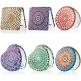 Yalikop Mandala Tasarım Cep Aynası Mini Çanta Aynası Seyahat Makyaj Aynası Kompakt Ayna Güzellik Büyüteç Çift Taraflı Cep Aynası Taşınabilir Elde Taşınır Katlanır Suni Deri Ayna Kadınlar Kızlar için (6 Adet)