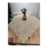 YALINSHOME EV tekstil lüx tasarım fiskos ve masa örtüsü dantel bej (sütlü kahve) 95x95cm