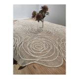 YALINSHOME lüx masa örtüsü ve fiskos dantel gold simli bej (sütlü kahve) 95x95cm