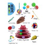 yalıpet 13 ve 1 KEDİ OYUN SETİ:3 KATLI OYUNCAK,HAREKETLİ FARE,OLTA,YUMAK TOP,ISIRMA OYUNCAĞI