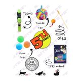 yalıpet 6'Lİ KEDİ OYUNCAK SETİ YAŞ MAMA,KEDİ OLTASI,OYUN TOPU, TASMA