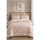 YALITEKS HOME Çiçek Desenli Welsoft Çift Kişilik Yorgan Seti | 1 Adet Yorgan 200x220 cm, 2 adet Yastık Kılıfı 50x70 cm | Dolgulu, Yumuşak, Pamuklu Set