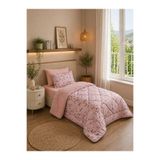 YALITEKS HOME Çiçek Desenli Welsoft Tek Kişilik Yorgan Seti | 1 Adet Yorgan 155x215 cm, 1 adet Yastık Kılıfı 50x70 cm | Dolgulu, Yumuşak, Pamuklu Set