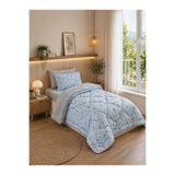 YALITEKS HOME Çiçek Desenli Welsoft Tek Kişilik Yorgan Seti | 1 Adet Yorgan 155x215 cm, 1 adet Yastık Kılıfı 50x70 cm | Dolgulu, Yumuşak, Pamuklu Set