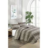 YALITEKS HOME Kapitoneli Battal Boy Desenli Pike - Yatak Örtüsü Takımı 200x230 cm - 2 Adet Yastık Kılıflı