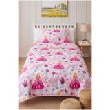 YALITEKS HOME Prenses Desenli Kapitone Tek Kişilik Pike Seti | 1 Adet Pike 160x230 cm, 1 adet Yastık Kılıfı 50x70 cm | Yumuşak, Pamuklu Set