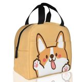 Yalıtımlı Öğle Yemeği Çantası, Komik Corgi Yavru Köpek Öğle Yemeği Kutusu Okul Öğrencisi Çocuklar Erkek Kız Çocukları, Yetişkin Erkek Kadınlar için Sızdırmaz Küçük Öğle Yemeği Çantası, Ofis Çalışma