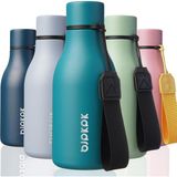 Yalıtımlı Su Şişeleri, 12OZ Paslanmaz Çelik Metal Su Şişesi, Kayışlı Bpa Içermeyen Sızdırmaz Termos, Kupalar, Şişeler, Spor ve Seyahat Için Yeniden Kullanılabilir Su Şişesi, Göl Mavisi