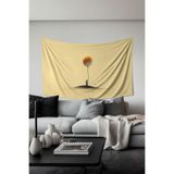 Yalnızlık Ağacı Desenli Duvar Halısı Duvar Örtüsü Tapestry Süetimsi Dokulu%100 Polyester Kumaş