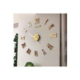 YALOVA SHOP Dekoratif 3d Romen Rakamlı GOLD Ayna Pleksi Duvar Saati(10 CM RAKAM BOYU-SÜNGER DEĞİL MDF DESTEKLİ