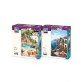 Yamaç Evleri Ve Güne Merhaba İkili Set - 1000 + 500 Parça İkili Puzzle Seti