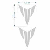 YAMAHA MT LOGO 5 X 5 cm GRİ STİCKER 2 Lİ
